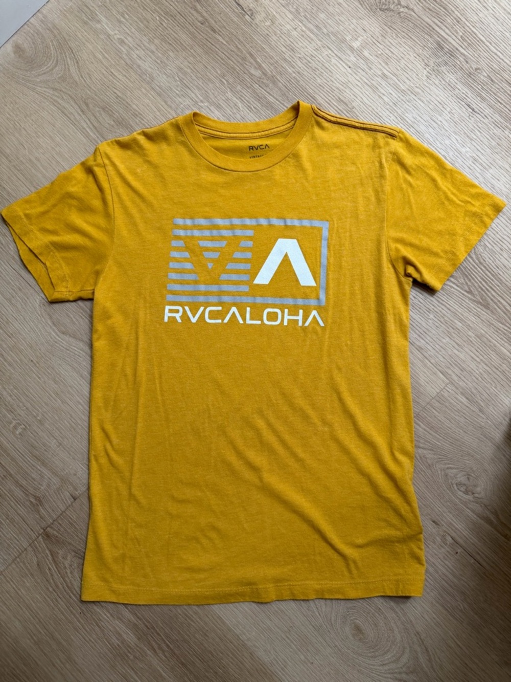 RVCA Yellow RVCAloha Logo Short Sleeve Tee